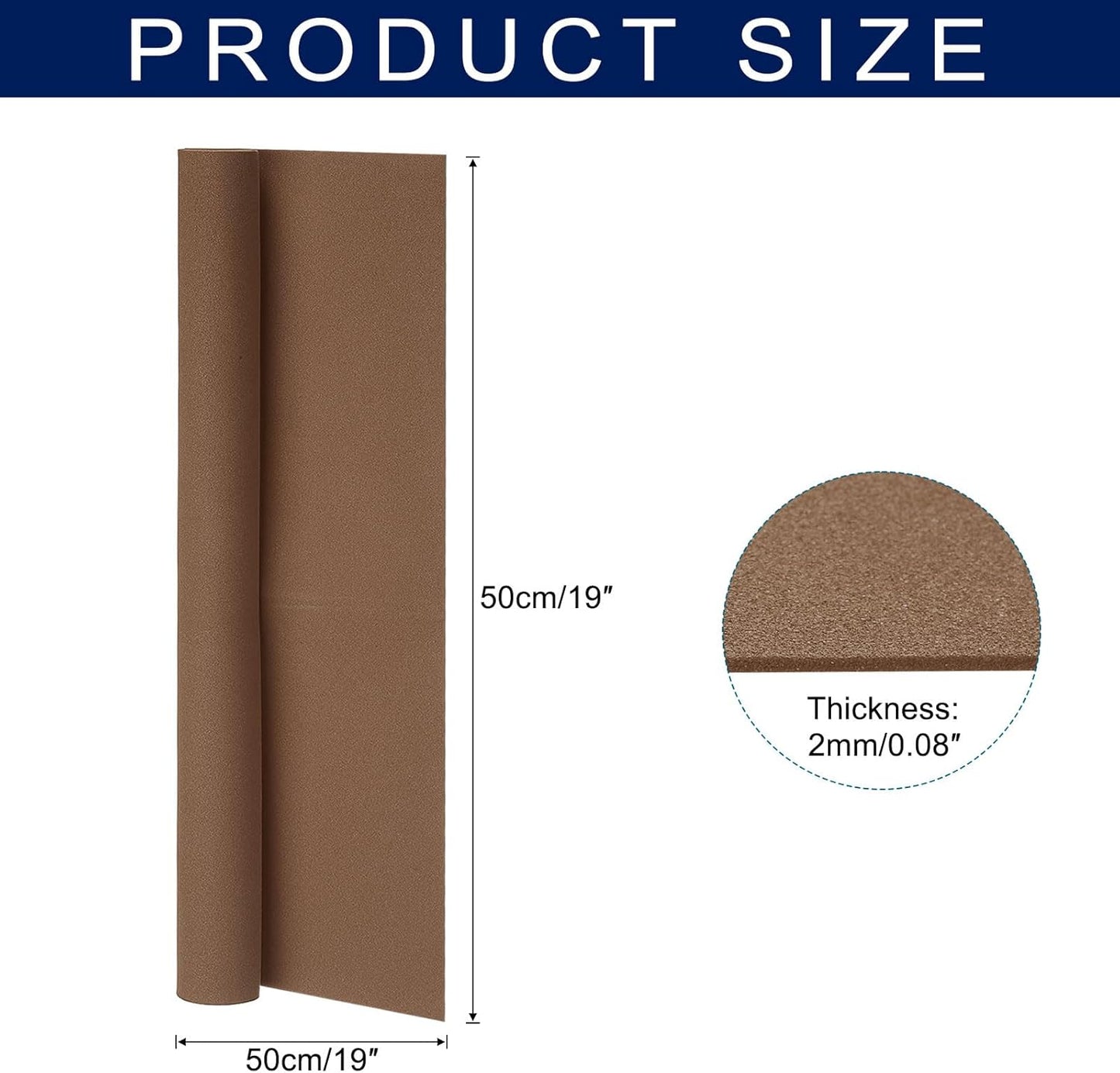 MECCANIXITY Foam Sheets Crafts 19x19 Inch 2mm EVA Craft Foam Paper Foam Sheets for Crafts Projects DIY Cosplay Modeling, Brown
