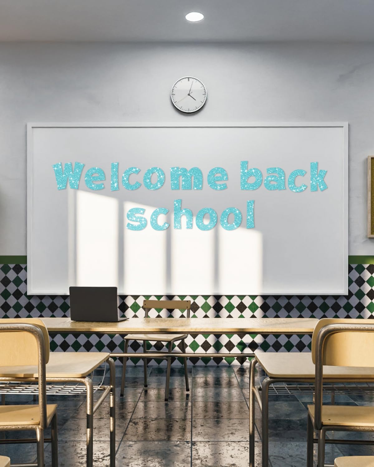 237 Pcs Glitter Bulletin Board Letters, Numbers and Punctuation, Poster Board Letters Alphabet Cut Out Cardboard Letters Accessories for Classroom Display Decorating Supplies 4inch (Light Blue)