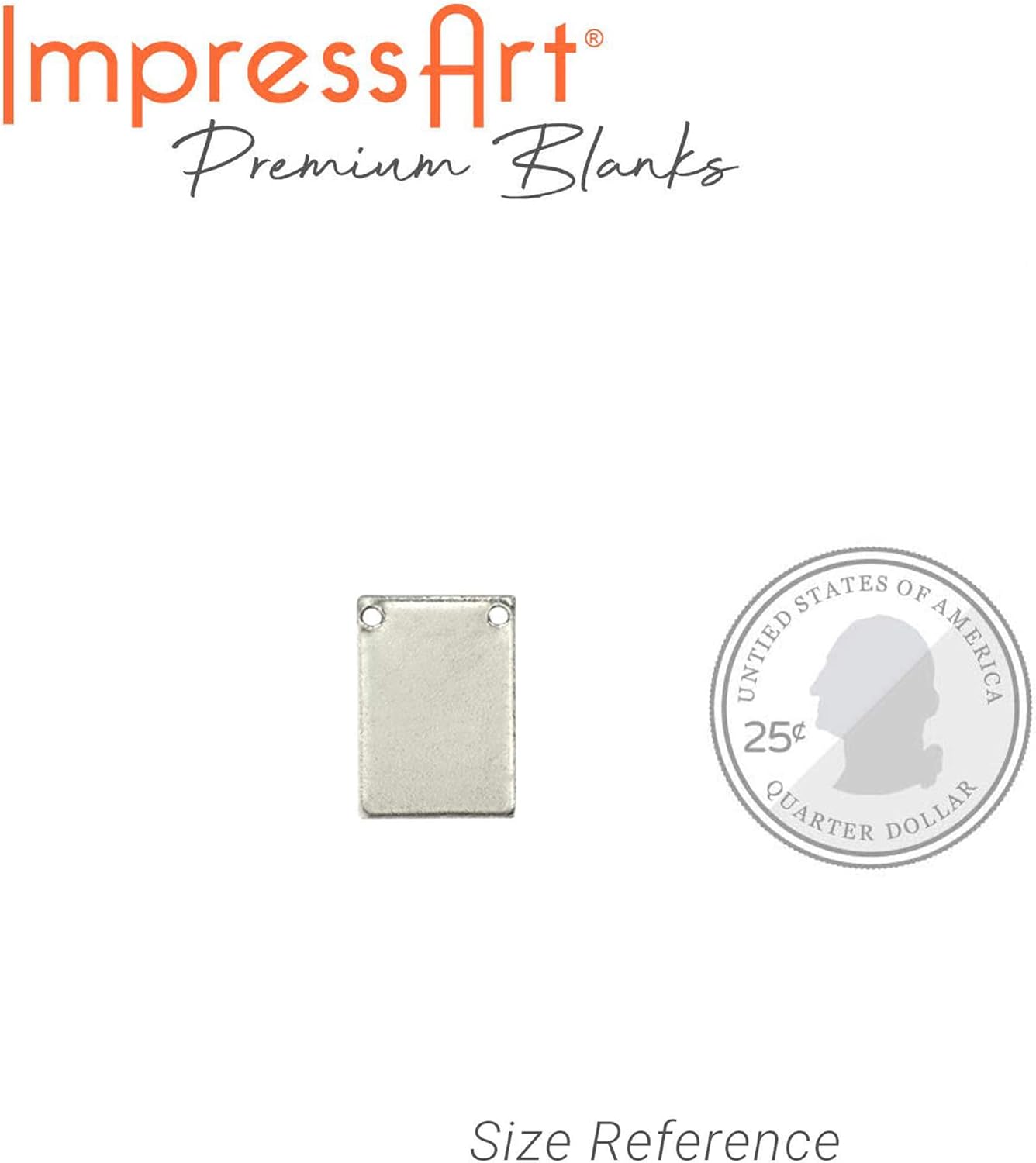 ImpressArt - Premium Metal Stamping Rectangle Blanks for Metal Stamping and Jewelry Making (24 Pack) (7/16" x 3/4" Rectangle w/ 2 Holes, Alkeme)