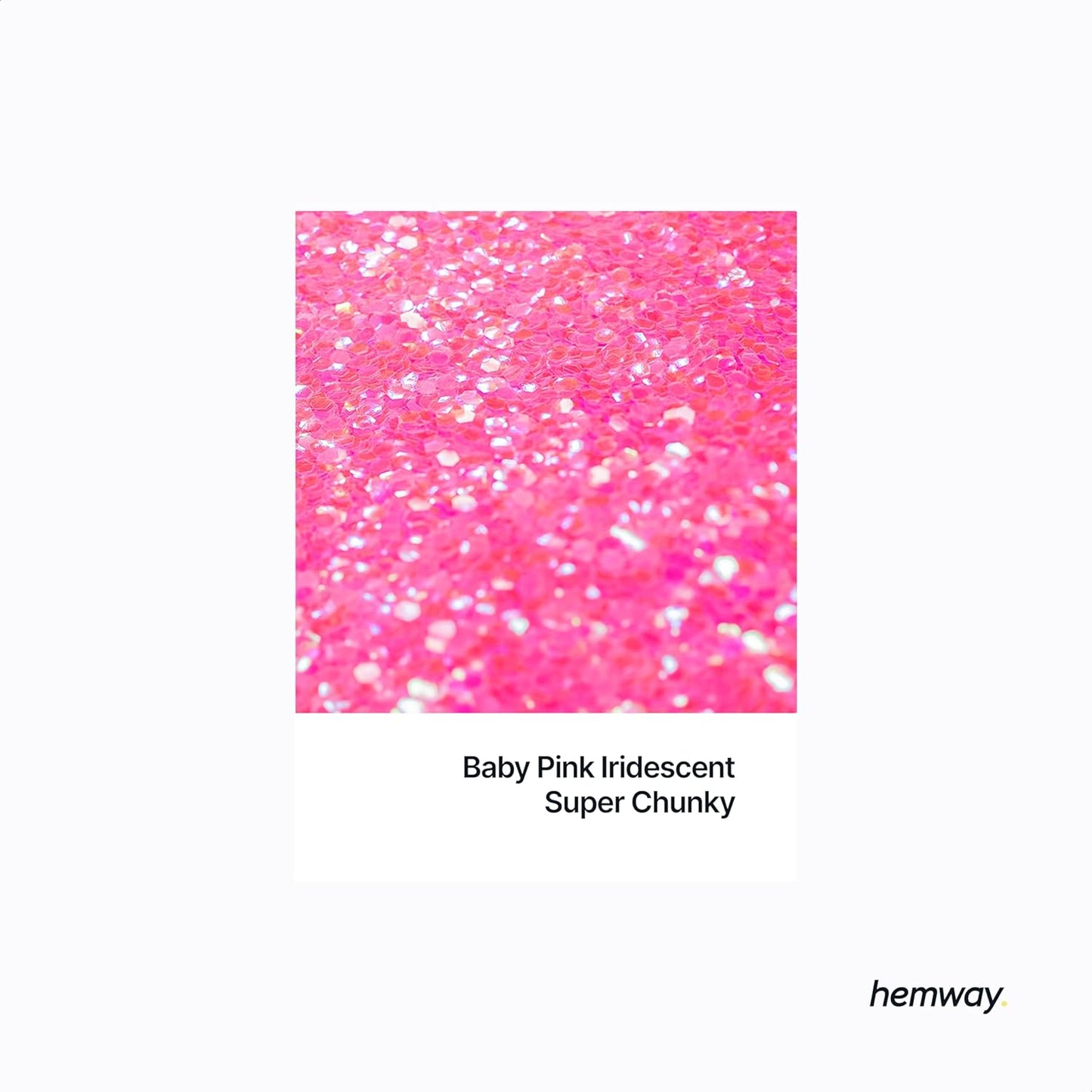 Hemway Glitter for Resin 100g Baby Pink Iridescent Metallic Crystals for Epoxy Craft Super Chunky Flakes Tumblers Wax Melt