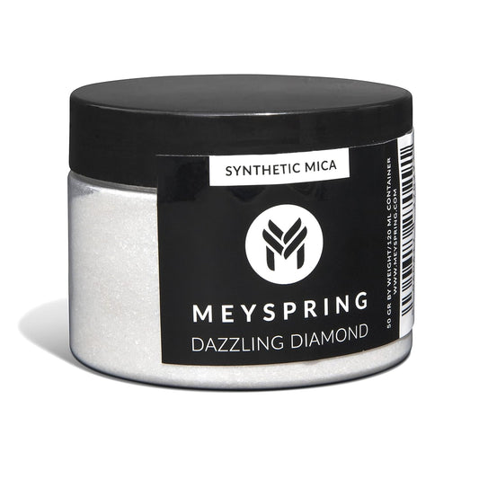 MEYSPRING Dazzling Diamond - White Glitter Mica Powder - Resin Glitter - White Mica Powder for Epoxy Resin - Resin Color - Mica Powder for Lip Gloss - Glitter for Candle Making - Glitter Powder