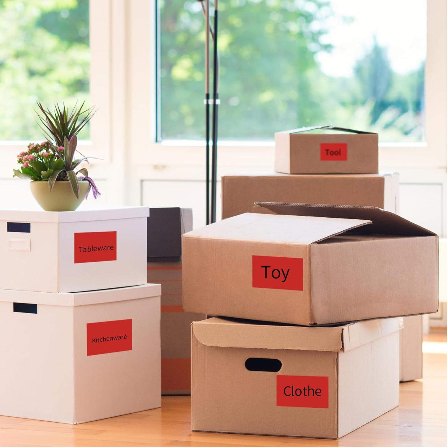 STARLIBOO 3x2 inch Color Direct Thermal Label Stickers for Shipping, Barcode, Address, Compatible with Rollo Label Printer & Zebra Desktop Printers (Red)