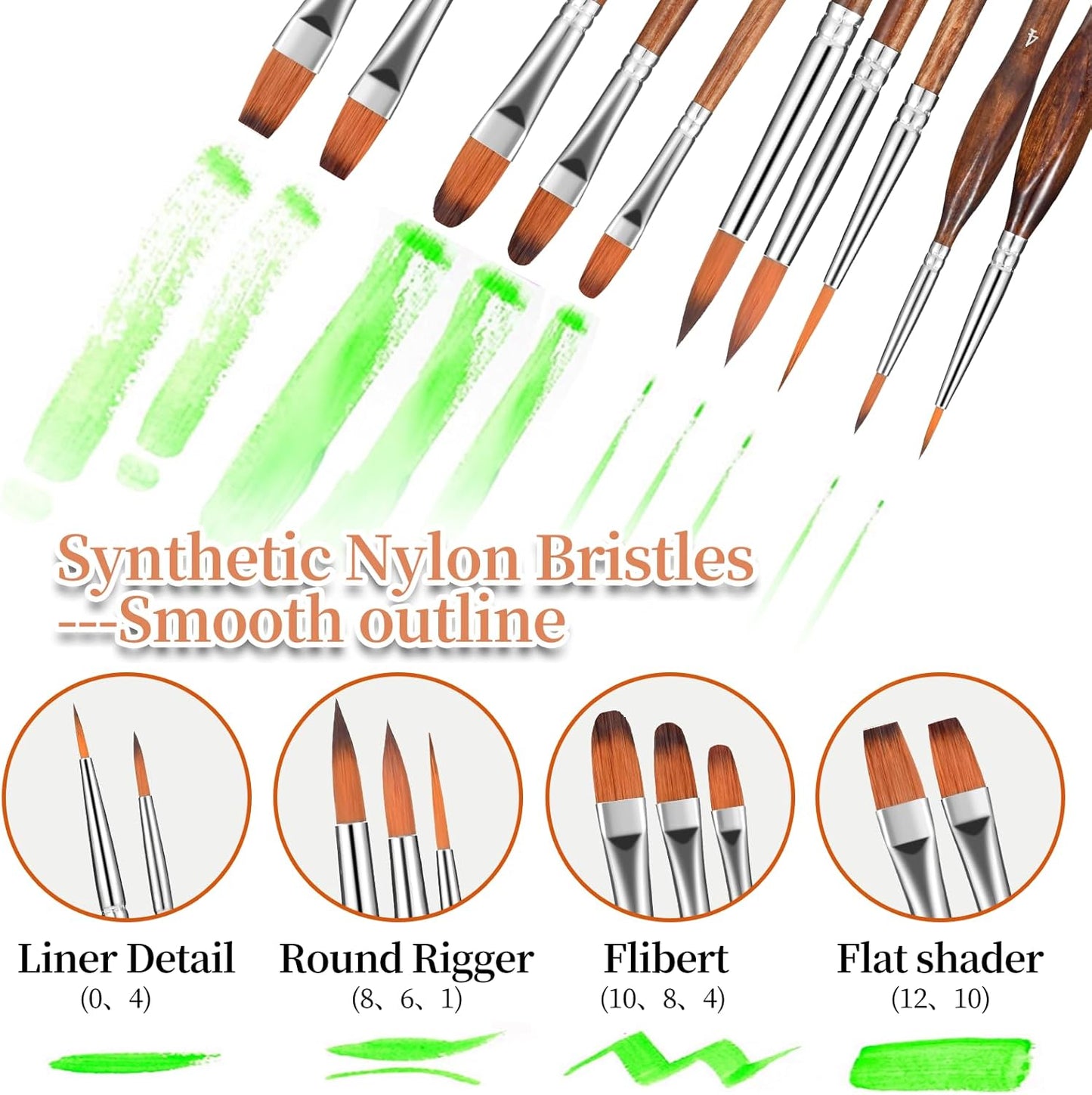 29 pcs Paint Brush Set,GETHPEN Acrylic Paint Brushes,Artist Series with Wide Flat,Round, Filbert, Flat, Fan,Angle,Dagger,Cat Tongue,Detail Brush,Rigger for Oil,Acrylic Canvas Paintings,Face Painting