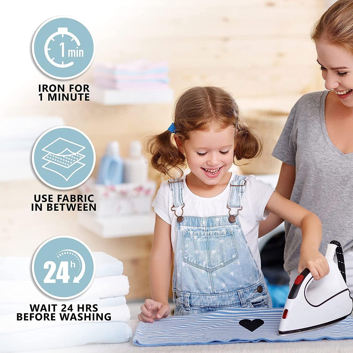 Johnson & Smith Iron On Patches - 12-Piece Iron On Patch for Clothing, Pants Repair - Adhesive Fabric Patches in Rectangle Shapes - Easy to Use, No Sewing Needed - Black and White