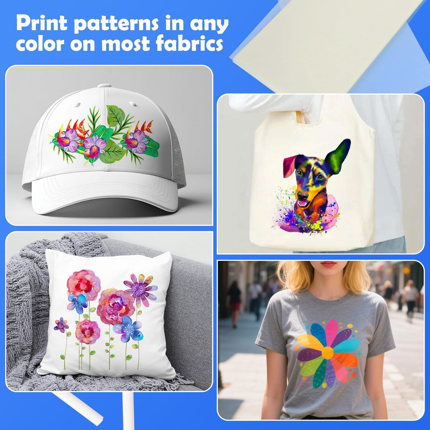 ZEHRAI 100 Sheets DTF Transfer Film 8.5" x 11" Double Sided Matte, Clear Cold Peel, Direct to Film Heat Transfer Film for All Fabric and Colors T-Shirts Textile