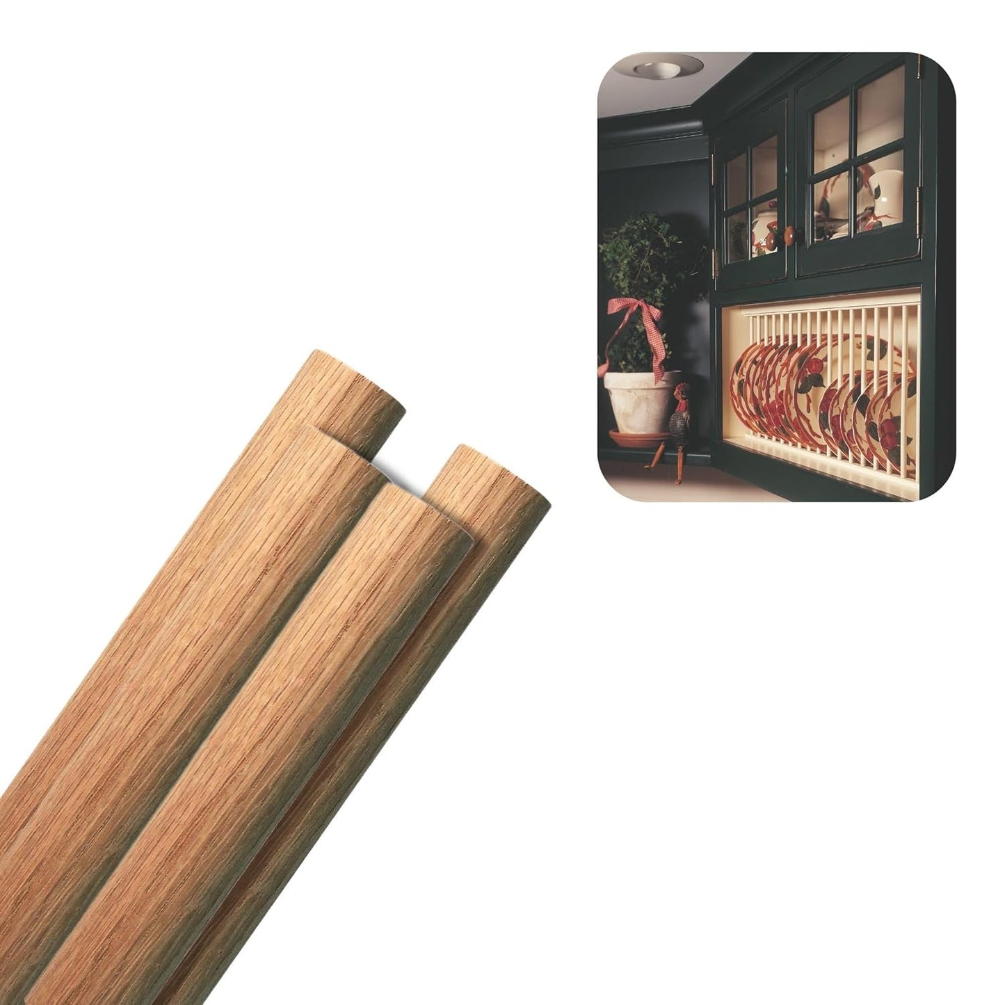 Red Oak Round Dowels (1-¼" x 36", Pack of 4) | Variety of Diameters & Wood Species | Unfinished Wooden Dowel Rods for Crafts & DIY Home Projects | Curtain Rod, Macrame Supplies, Moulding, Flagpole