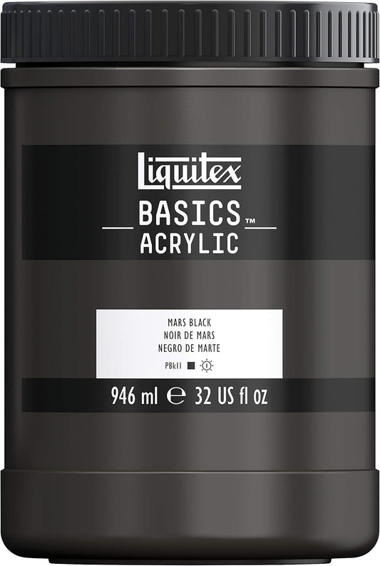 Liquitex BASICS Acrylic Paint, 946ml (32-oz) Jar, Mars Black
