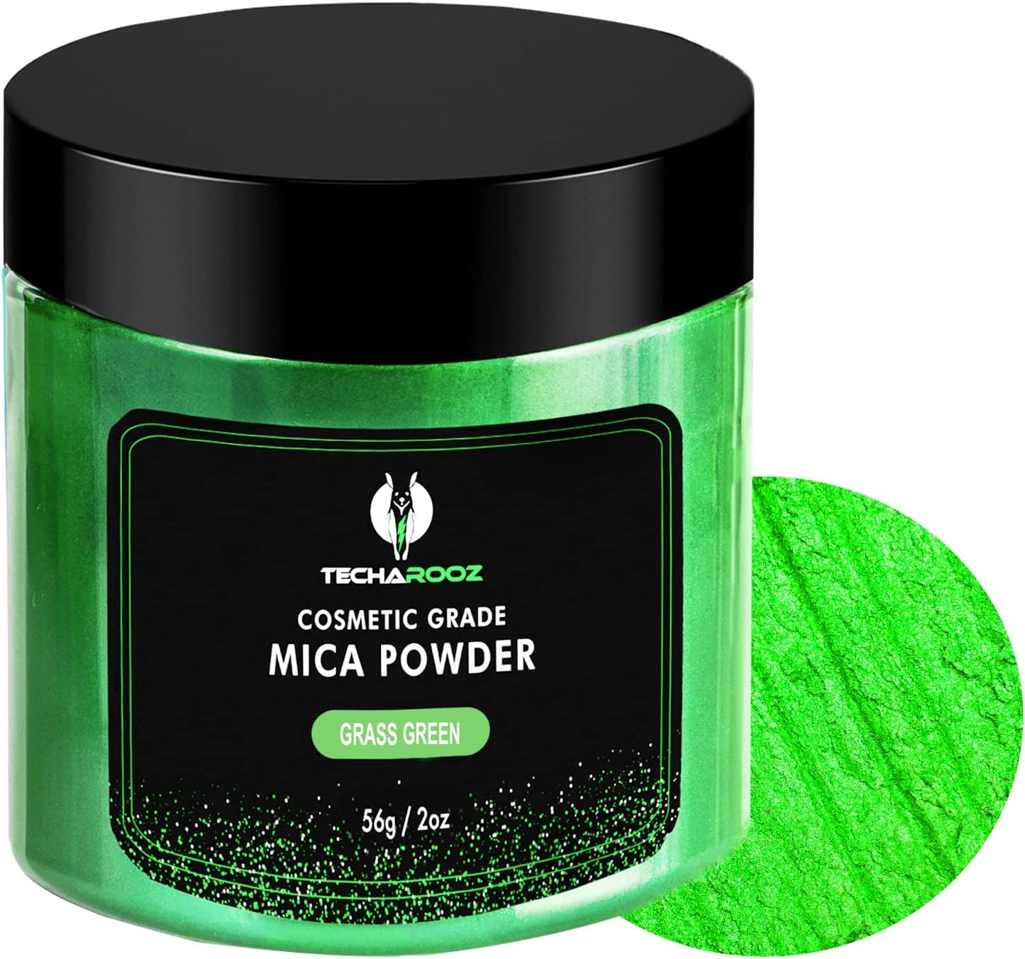 Grass Green Mica Powder for Epoxy Resin 56g / 2oz. Jar - Techarooz 2 Tone Resin Dye Color Pigment Powder for Lip Gloss, Nails, Colorant for Slime Bath Bombs Soap Making & Polymer Clay