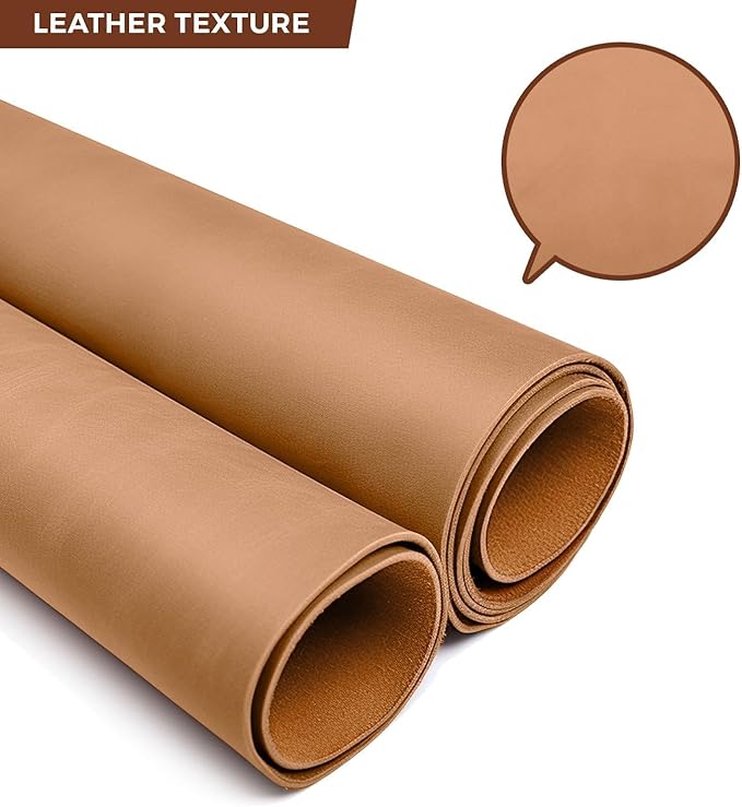 Tooling Leather Full Grain Sheets Genuine Cowhide Leather 1.8mm-2.0mm Thick Square Piece for Sewing Hobby, Crafting Leather Work Beige 6"x6"