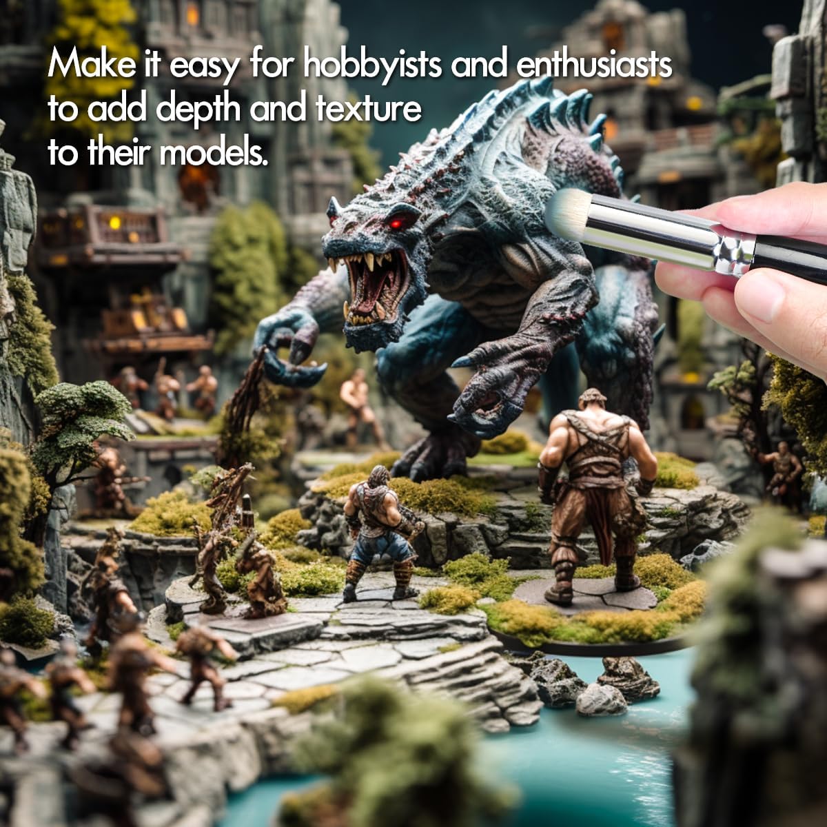 Miniature Paint Brushes with Domed Dry Brush Set for Miniature Painting, Fuumuui 14Pcs Miniature Model Paint Brush Set Dry Brush Miniatures for for Acrylic, Watercolor, Oil