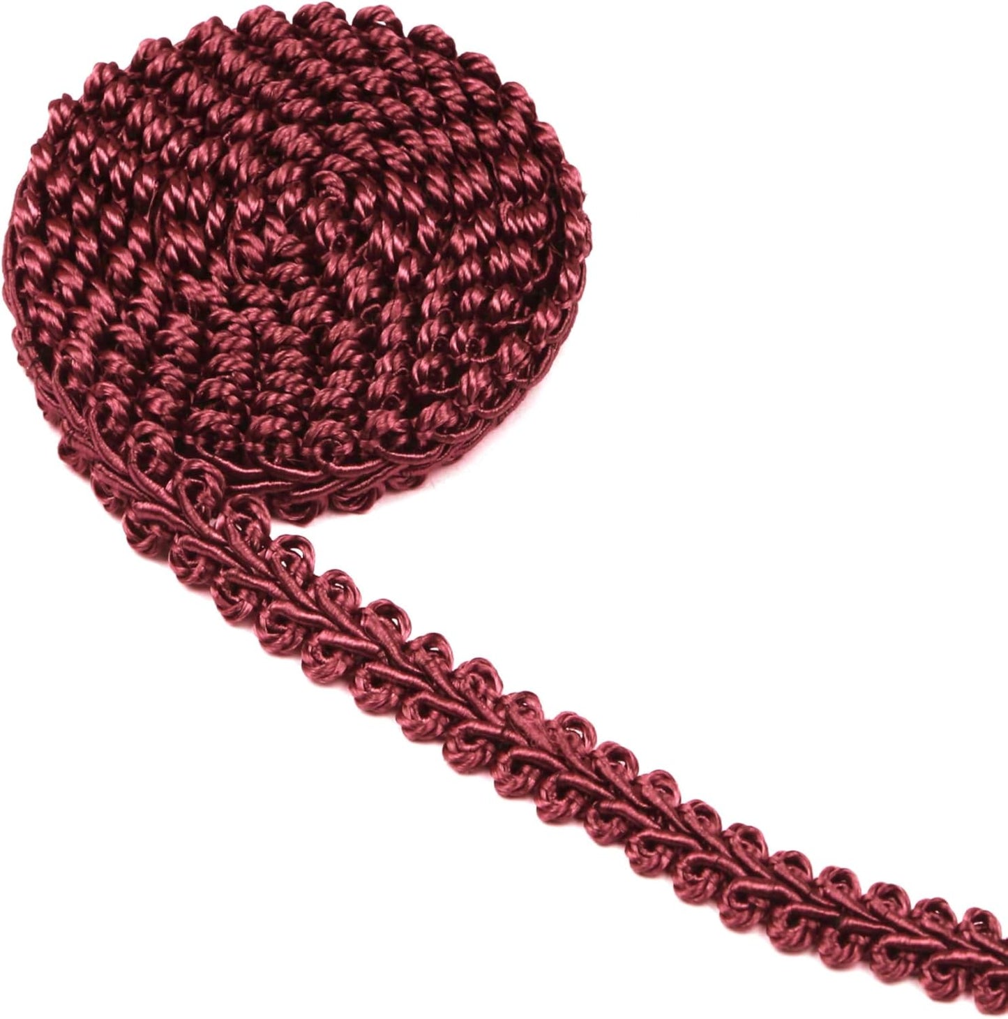 BEL AVENIR Braid Trim 1/2 inch 13.6 Yards French Gimp Basic Sewing Polyester DIY Crafts Costume Home Decorative (Wine)