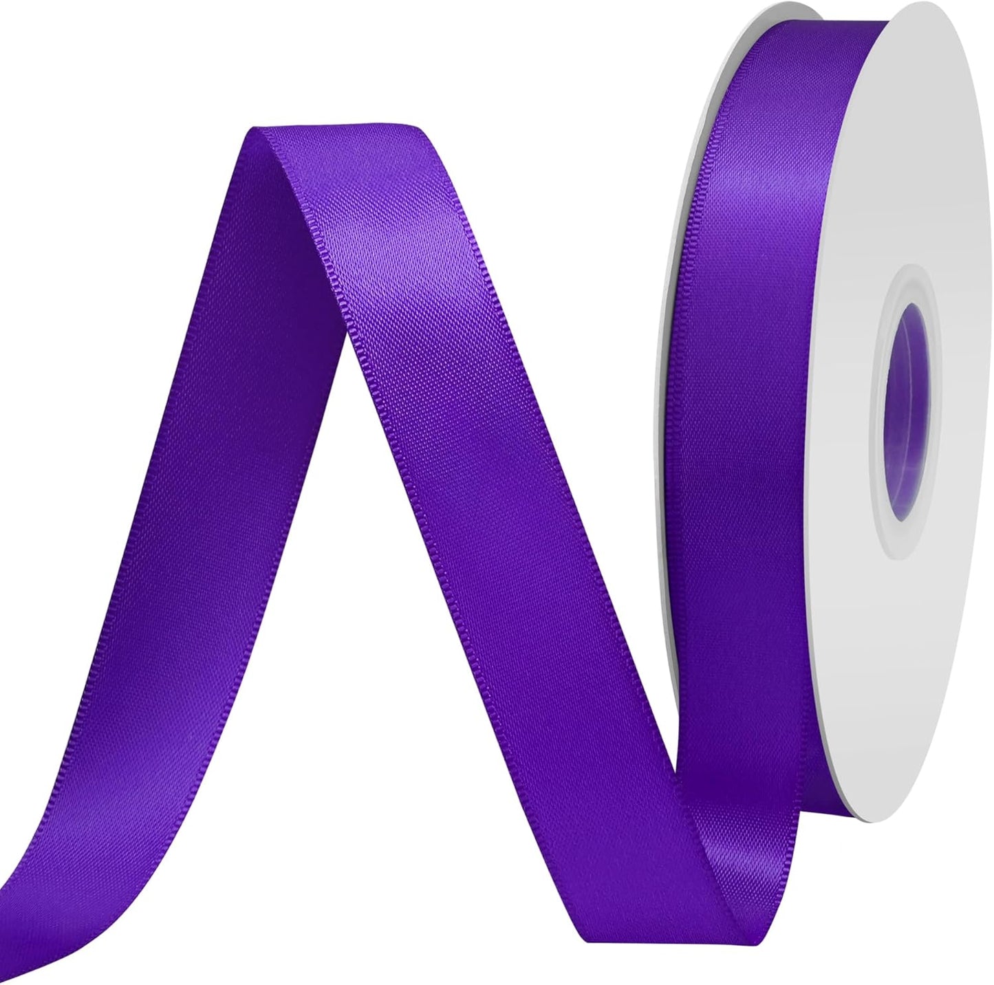 Purple Satin Ribbon 3/4" X 50 Yards Solid Color Double Faced Ribbons Perfect for Crafts Wedding Decor Bow Making Arts Sewing and More