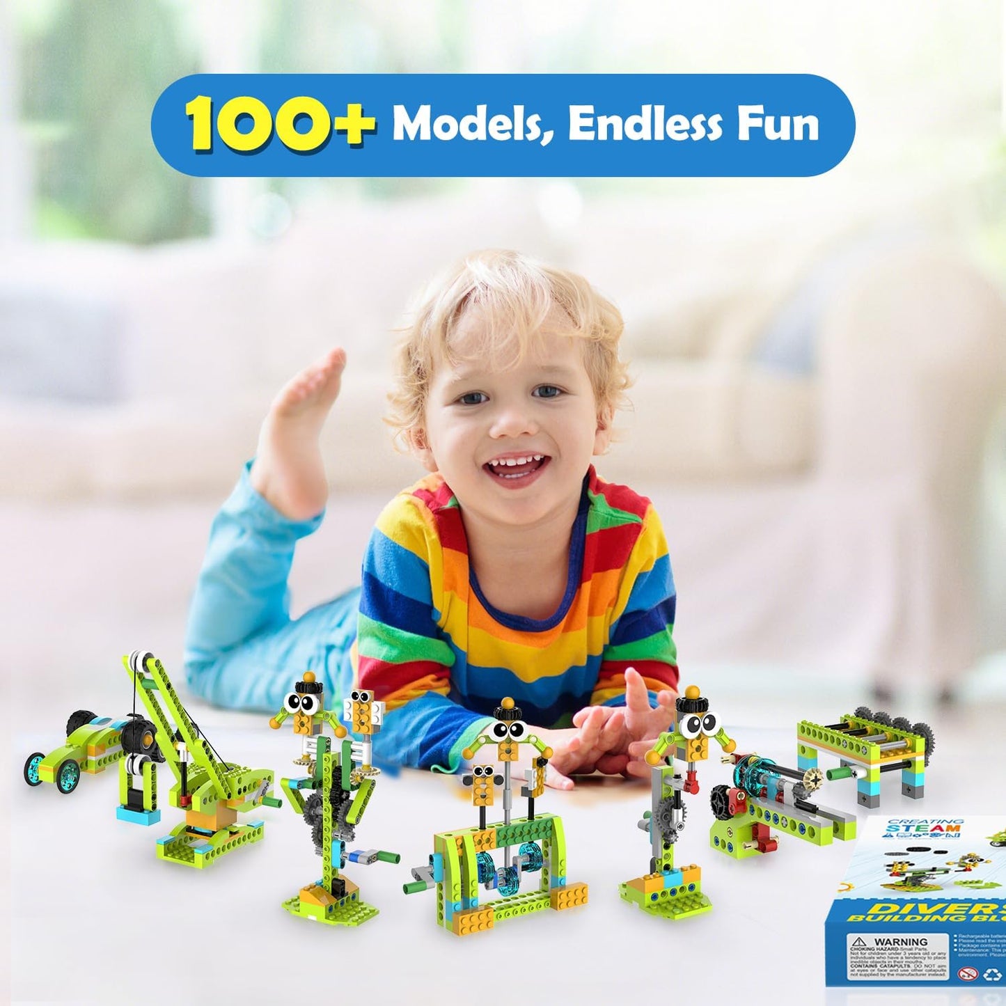 makerzoid Building Robot Kit, 370+ Educational DIY Building Blocks, 100+ Models STEM Robot Toy for Kids Ages 6+, Birthday Christmas Graduation Gift for Boys Girls