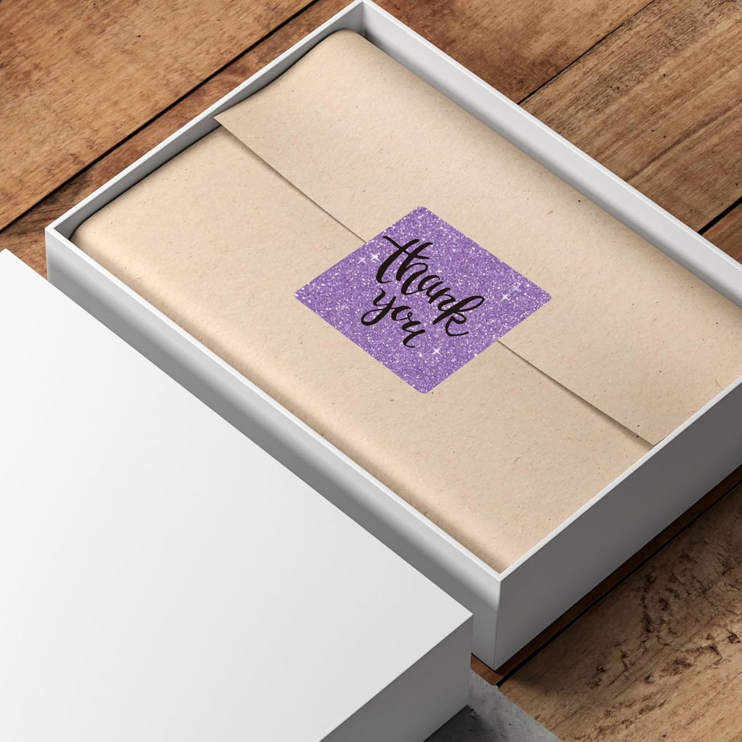 Square Thermal Labels Stickers 2" x 2", Holographic Purple Thermal Stickers Labels, Glitter Self-Adhesive Direct Thermal Label for Small Business- Perforation Line Design