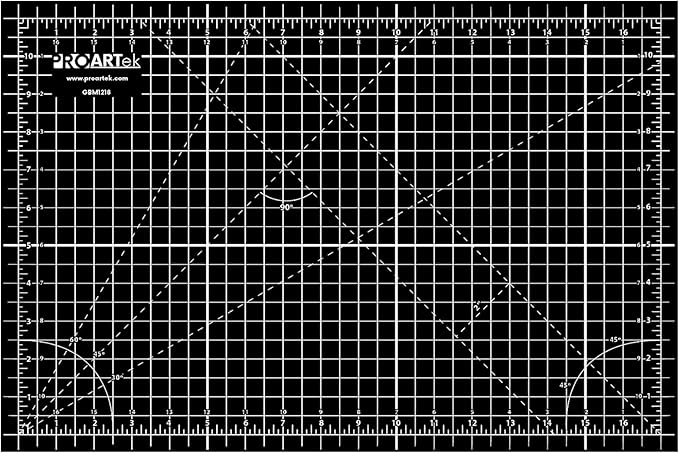 PK00006 Model GBM1218 Series 12" x 18" Professional Cutting Mat; Double-Sided Green/Black; Self-Healing; For Graphic Arts, Hobbies, Crafts, Quilting, and other Cutting Projects