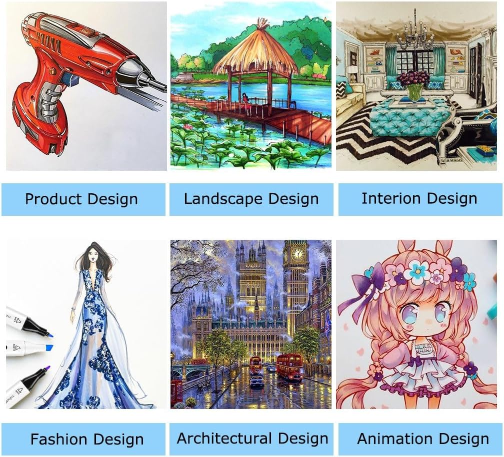 Caliart Markers, 168 Colors Dual Tip Art Markers Sketch Pens Permanent Alcohol Based, with Case for Adult Artist Halloween Drawing Sketching