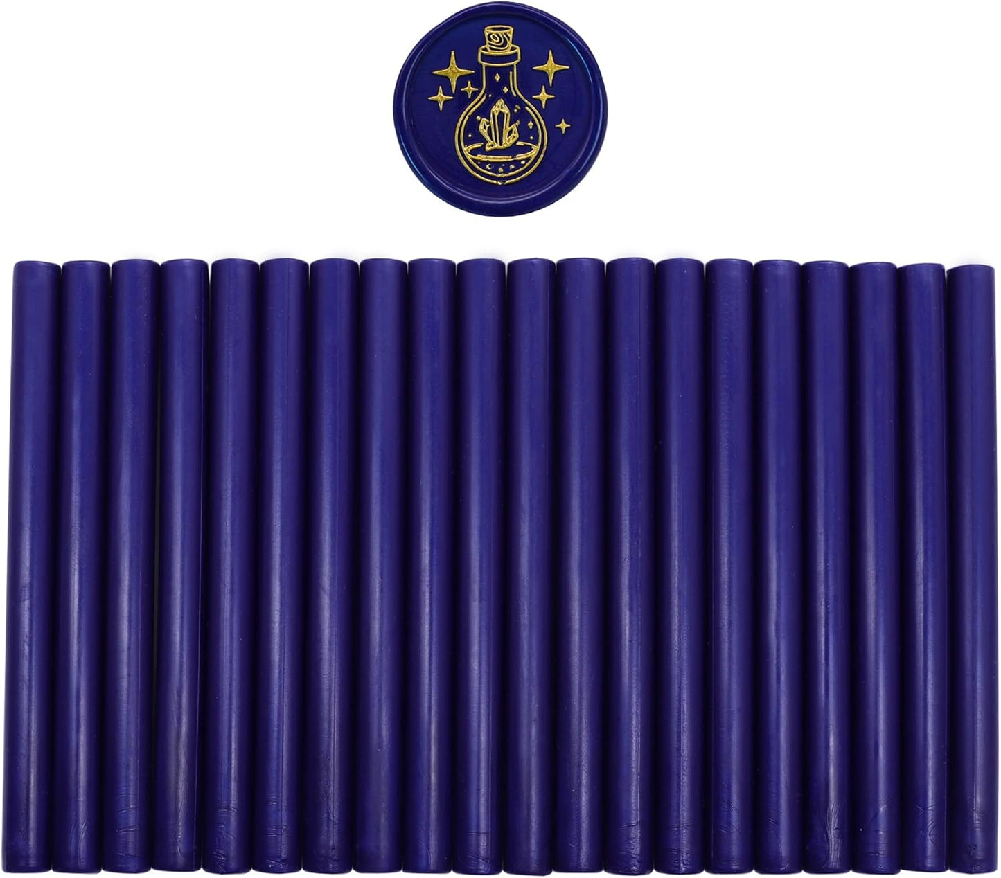 SWANGSA 20 Pieces Glue Gun Sealing Wax Sticks Starry Blue for Wax Seal Stamp, Great for Wedding Invitations, Cards, Envelopes, Wine Packages, Gift Wrapping (Starry Blue)