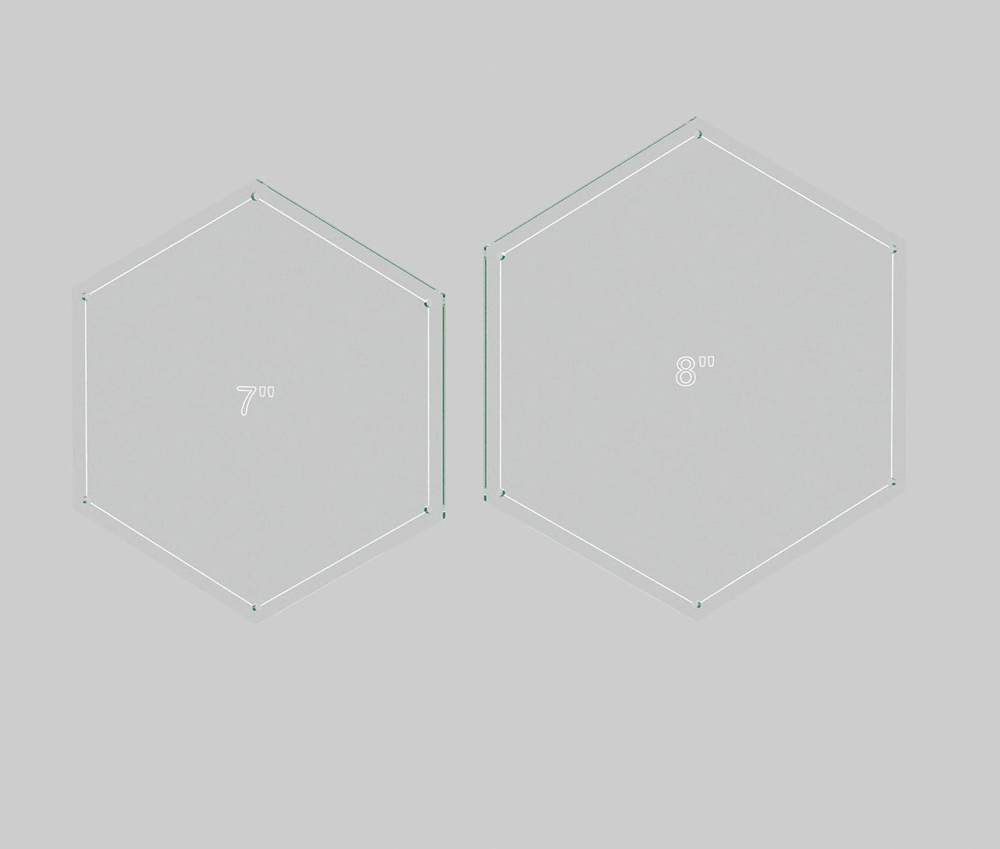 Hexagon Quilting Template Set - 5", 6", 7", 8" Sizes with 1/4" Seam Allowance - Durable Acrylic Templates for Quilting, Patchwork, Crafting, & Sewing Projects - Clear Templates for Accuracy