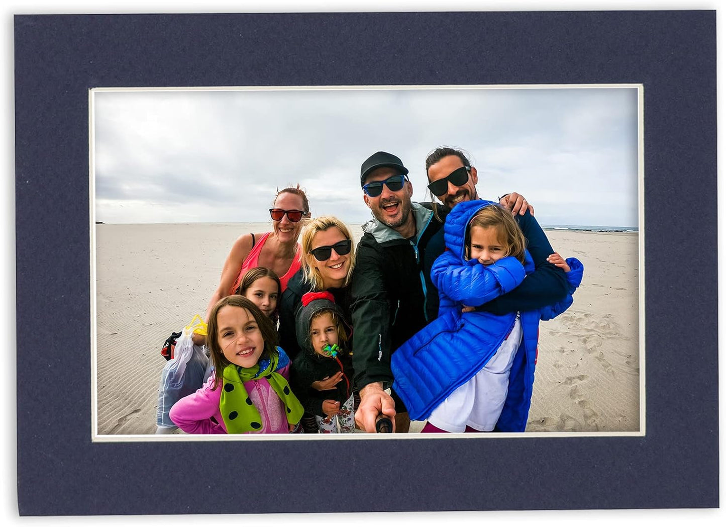 Pack of Ten 8.5x11 Mats Bevel Cut for 7x9 Photos - Acid Free Navy Precut Matboards for Pictures, Photos, Framing - 4-ply Thickness