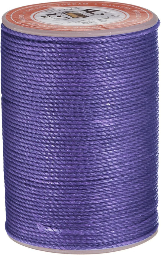 uxcell Round Leather Sewing Waxed Thread, 55m / 60 Yards Wax Polyester String, 0.8mm Waxed Stitching Cord for Leather Crafts, Bookbinding, Bracelets Braided, Purple
