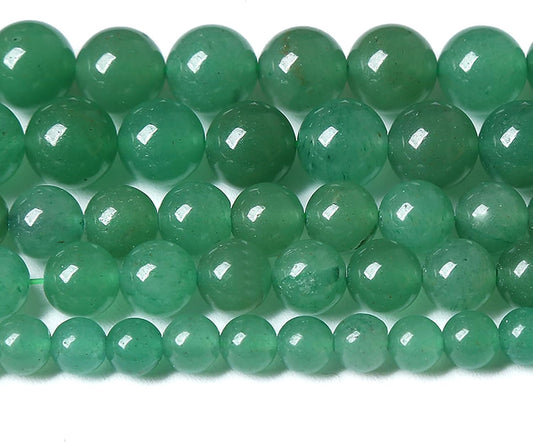 72PCS 10MM Natural Green Aventurine Beads Natural Gemstone Crystal Energy Stone Beads for Jewelry Making DIY Bracelet Necklace 2 Strand 32"