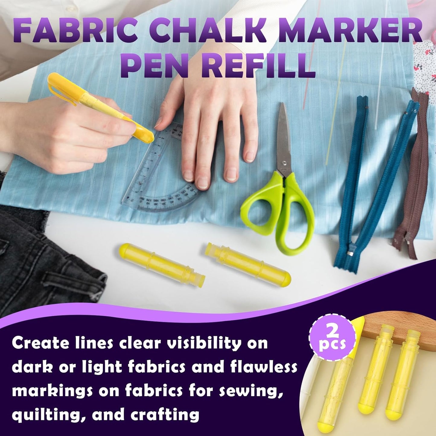 2PCS Sewing Chalk Refill - Yellow