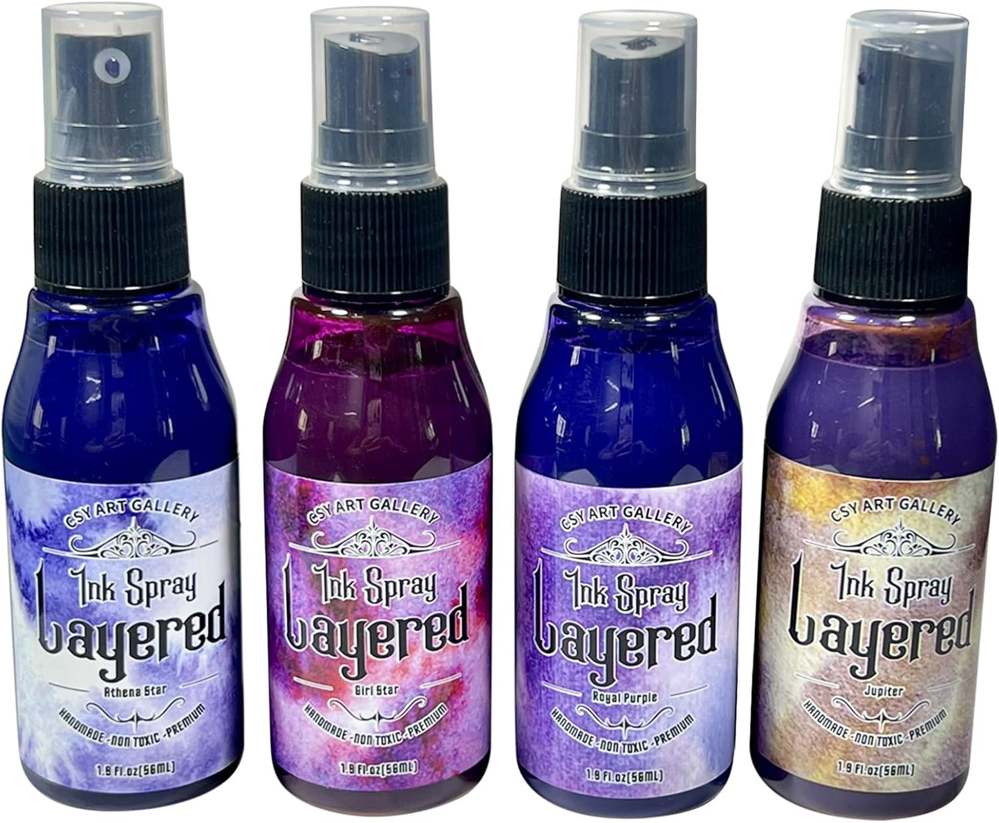 CSY Art Gallery Layered Ink Oxide Spray Set Junk Journal Art Craft Inks Villianous Potion, Scrapbooking, Card Making, Mixed Media Water Reactive Paper Dye and Pigment (8 Colors Set)