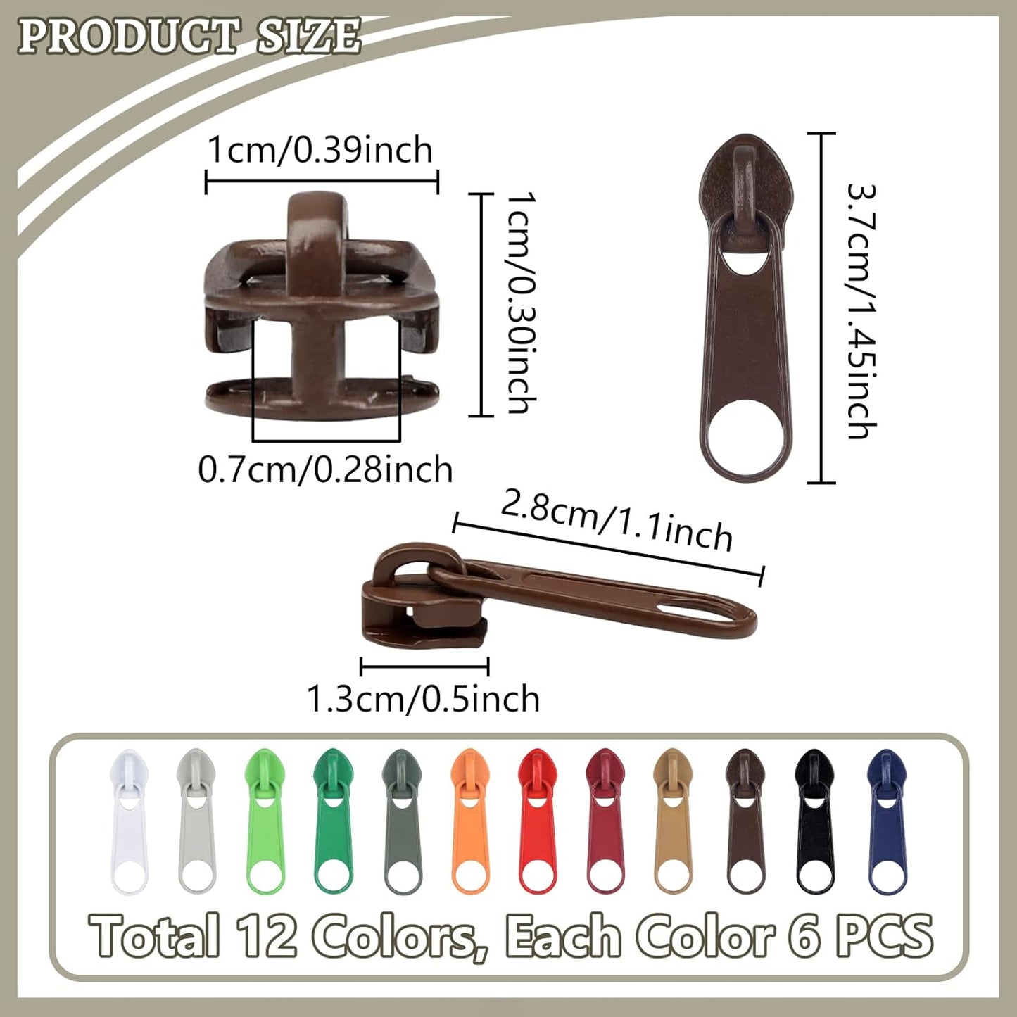 DOITEM Zipper Repair Kit - 5# Zipper Pull Rescue Kit for Clothing, Jackets, Purses, Luggage, Backpacks