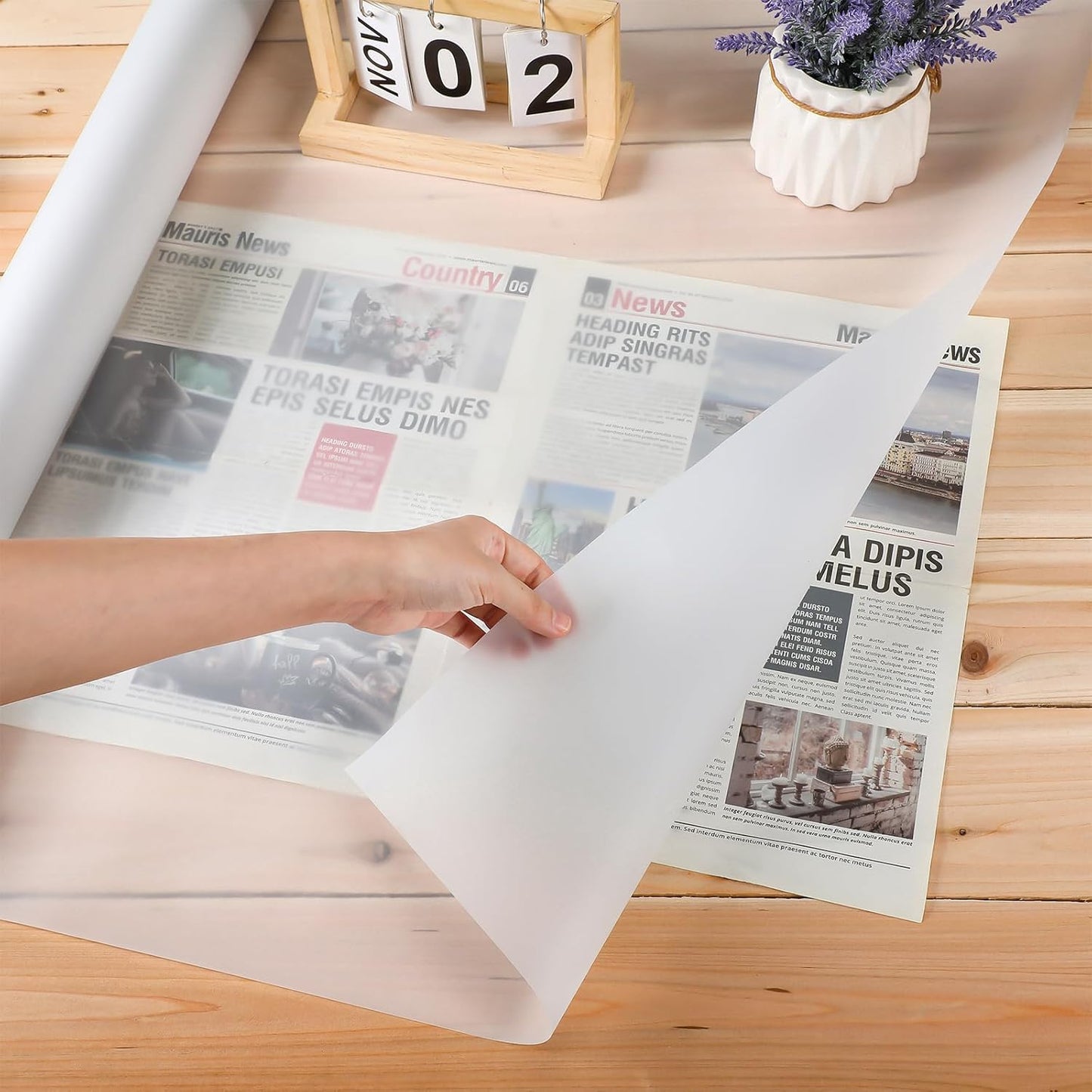 Ctosree 36" x 20 Yards 1000H Design Vellum Roll Architectural Vellum Paper White Translucent Drafting Paper Roll for Drawing Sketching Architecture Building