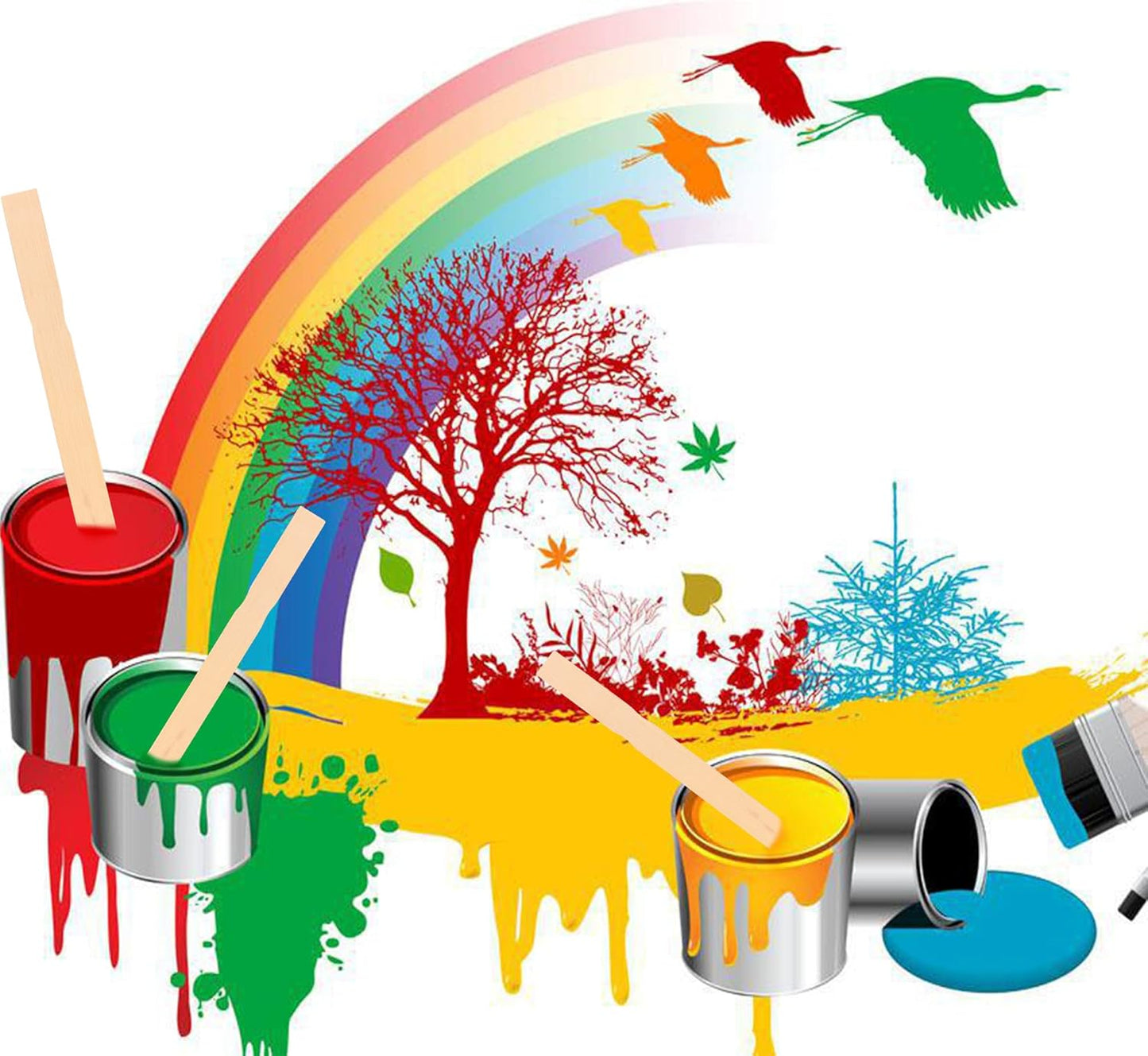 Bamboo Paint Stir Sticks - Rewiss Paint Sticks 10 Inch Wood Stirrers Paddles Resin or Wooden Craft Sticks, Garden and Library Markers(1000 pcs)