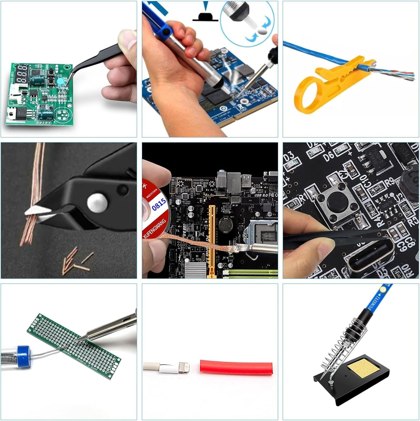 Soldering Iron Kit, 21-in-1 with Adjustable Temperature, 5 Soldering Tips, 60W Soldering Iron, Solder Wire, Desoldering Pump, Stand - A Welding for Electronic Hobbyist DIY with 110V US Plug