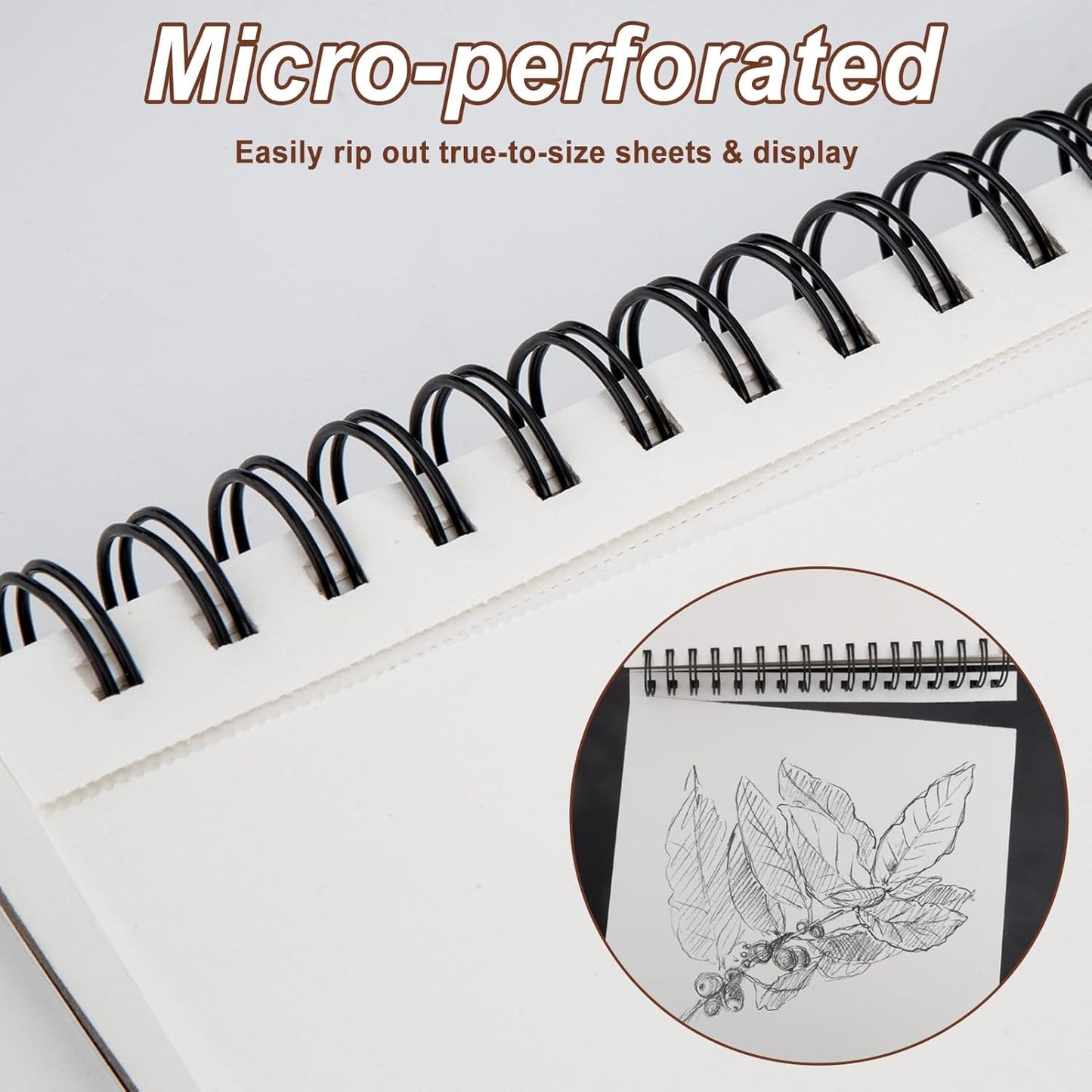 TKOOFN 9" x 12" Sketch Book, 5 Pack Top Spiral Bound Premium Sketchbook (68lb/100gsm), 500 Sheet Total Drawing Pads, Acid-Free Painting Paper for Adults Kids Artists Beginners