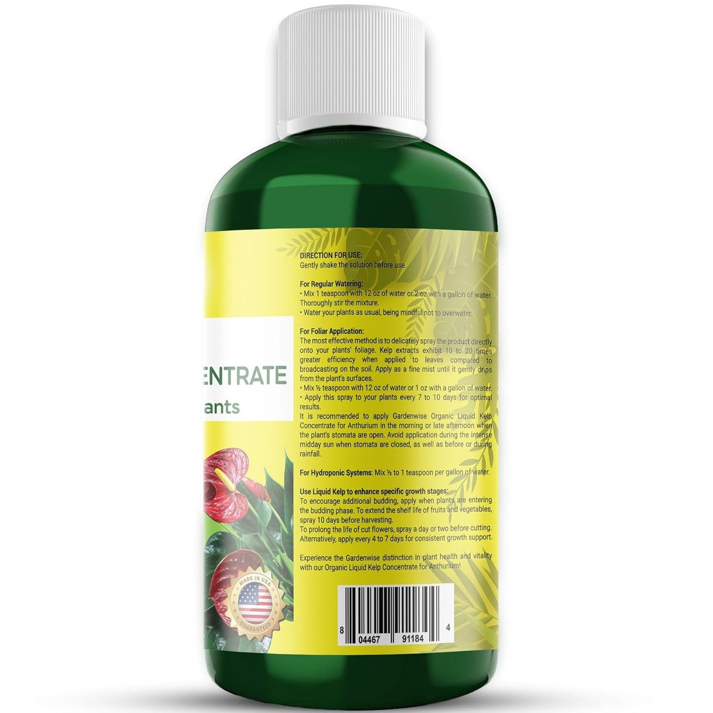 Organic Premium Seaweed Anthurium Fertilizer - Liquid Kelp Plant Food - Nutrient-Rich Soil Enhancer (32 OZ)