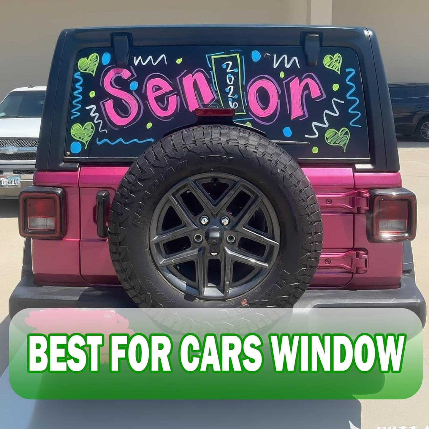 White Chalk Markers for Blackboard, Window Markers Thick, Liquid Chalk Pen with 7mm Wide Thick Tip & Erasable Paint, Jumbo Marker for Chalkboard Blackboard Sign Glass Menu Board Mirror Poster - 4 Pack