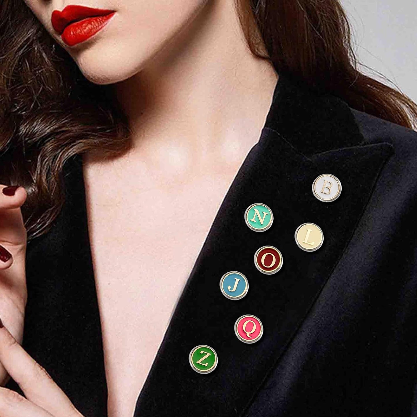 26 Pcs Enamel Letters Brooches Pins for Women Colorful Alphabet Brooch Initial Lapel Pin Badge Alphabet Crafts Breastpin Jewelry Gift for Women Men Clothing Bags Backpacks Jackets Hat