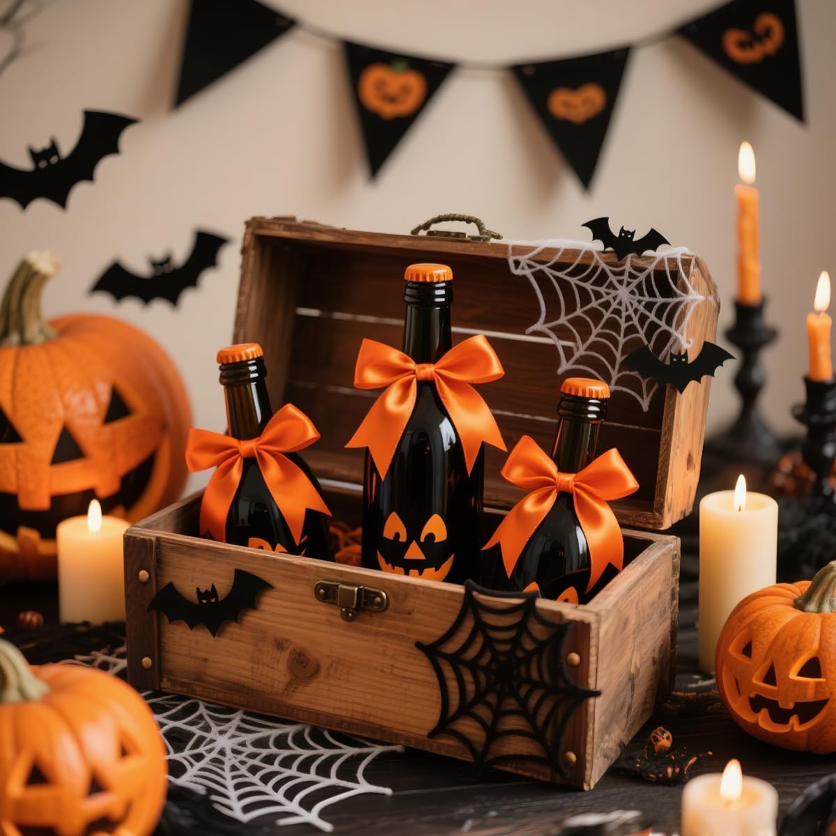 Orange Ribbon 5/8" Wide x 100 Yards, Orange Ribbon for Gift Wrapping, Halloween, Christmas, Wedding, Thanksgiving, Easter