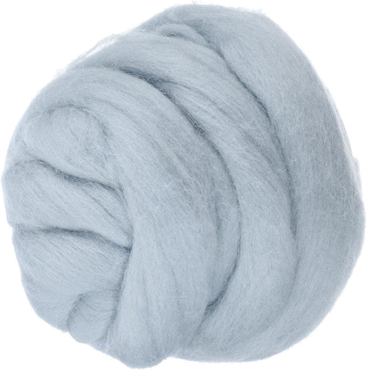 PATIKIL Wool Roving Yarn, 80G/2.82OZ Soft Felting Wool Pure Chunky Roving Yarn Bulk for Needle Felting Knitting Blanket Spinning Weaving DIY Craft, Light Gray