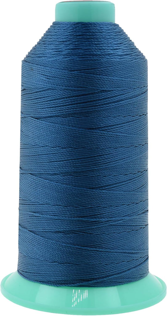 Mandala Crafts Bonded Nylon Thread Airforce Blue Heavy Duty Sewing Threads - 800 YDs Size 277 840D T270 Tex 270 Thread for Leather Jeans Weaving Outdoor Marine Upholstery Threads