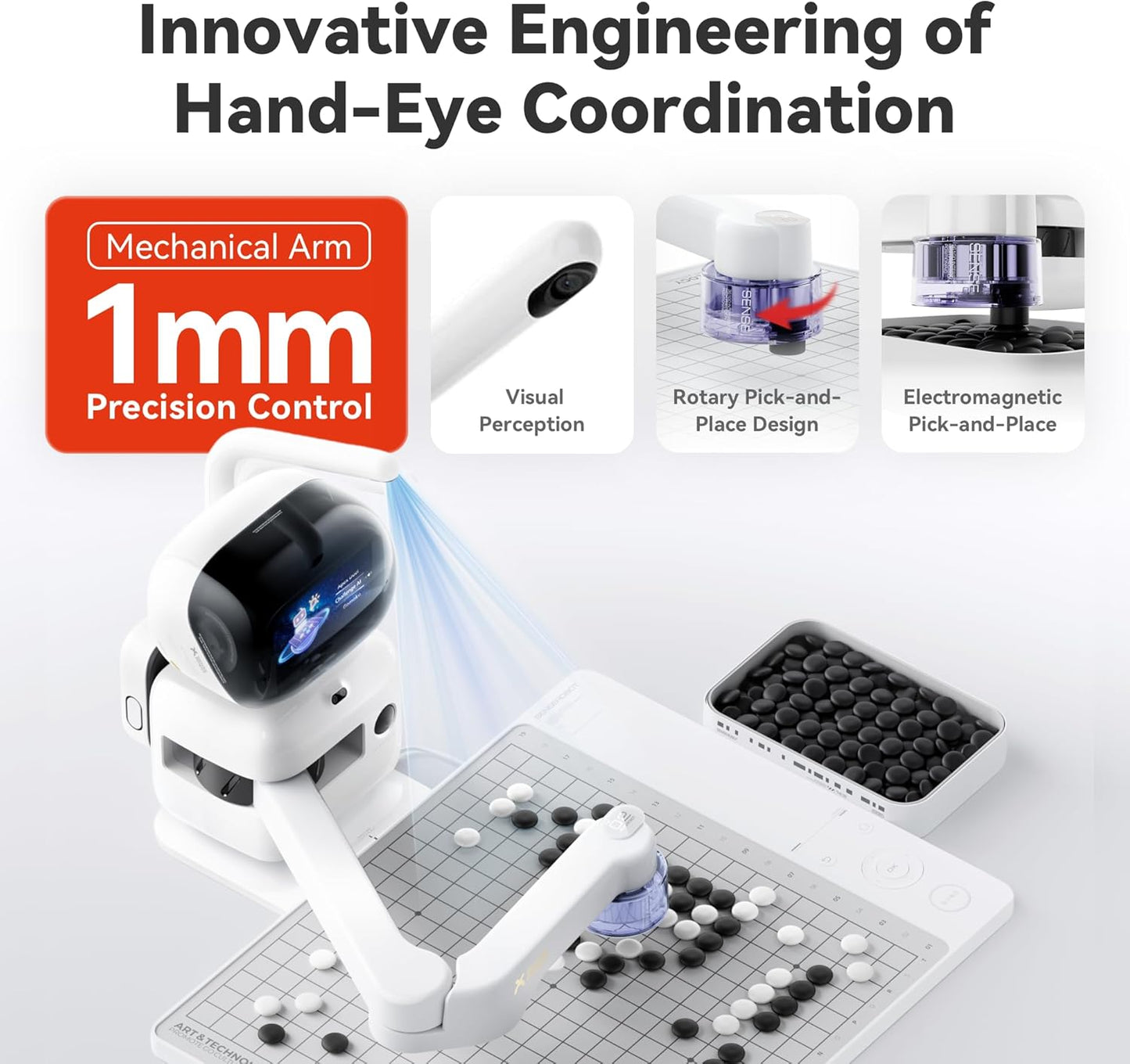 Go Professional – AI Smart Go Board with Robotic Arm, 23-Level AI for All Skill Levels, Apex Duel, Real-Time Game Review, Wi-Fi OTA Updates