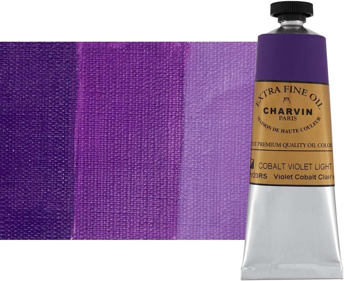 Charvin Extra Fine Oil Paint, Cobalt Violet Light Hue 60 ml - Triple-Milled, Rich Texture, Poppy Oil-Based, Light-Fast, Handmade, Archival Quality