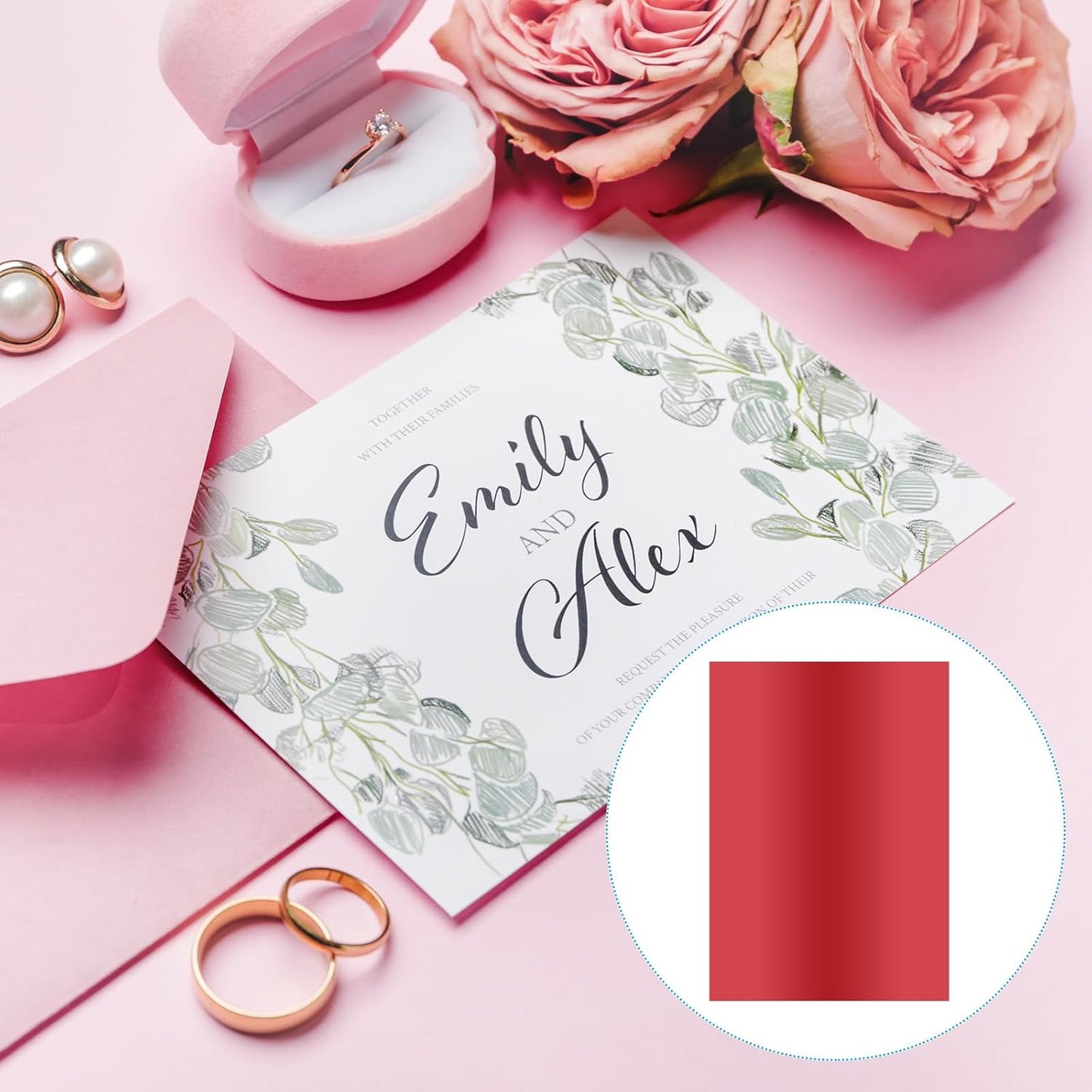 PATIKIL 11.7x8.3" Hot Stamping Foil Paper Sheet, 20 Sheets A4 Heat Transfer Hot Stamping Paper Foil for Leather DIY Logo Decor Craft Gift Package Scrapbook Card, Red