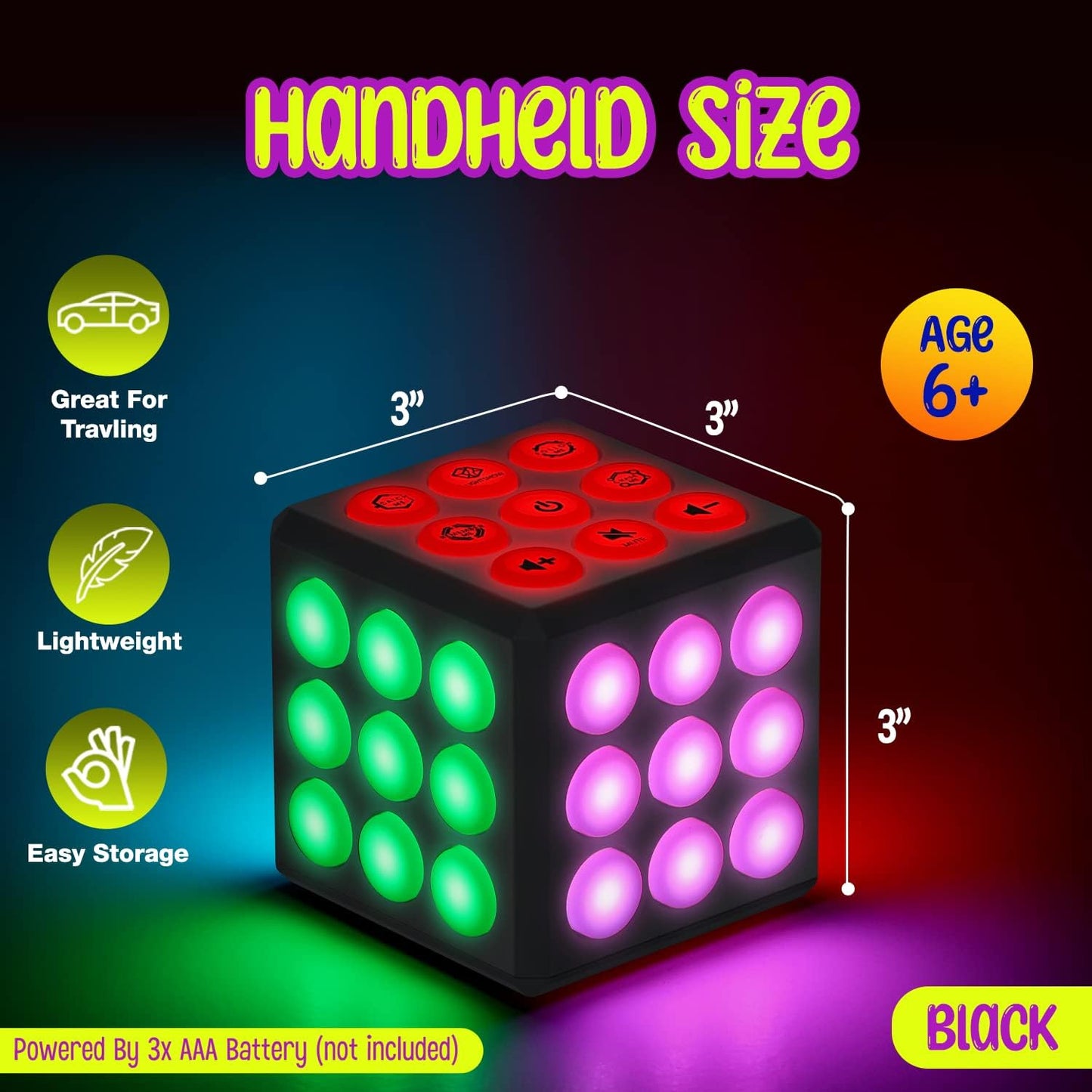 Electronic Brain & Memory Game Cube - Fun Toy Gift Ideas for Ages 6-12+ Year Old Boy & Girl - Cool Toys for Boys and Girls - Handheld Games Gifts for Kids and Teens