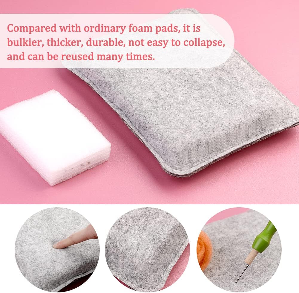 WONVOC Needle Felting Pad, 9.84 x 7.87 x 1.38'', Needle Felting Tools for Beginner Felting Tools with Felting Needle Holder, Felting Needles for Craft DIY