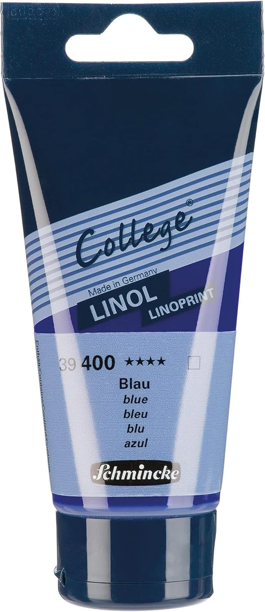 Schmincke - College Linol, Artists' lino Printing Inks, Blue in 75 ml Tube, 39400013, Low-Odour Water-Based lino Printing Ink, lightfast, Even Print