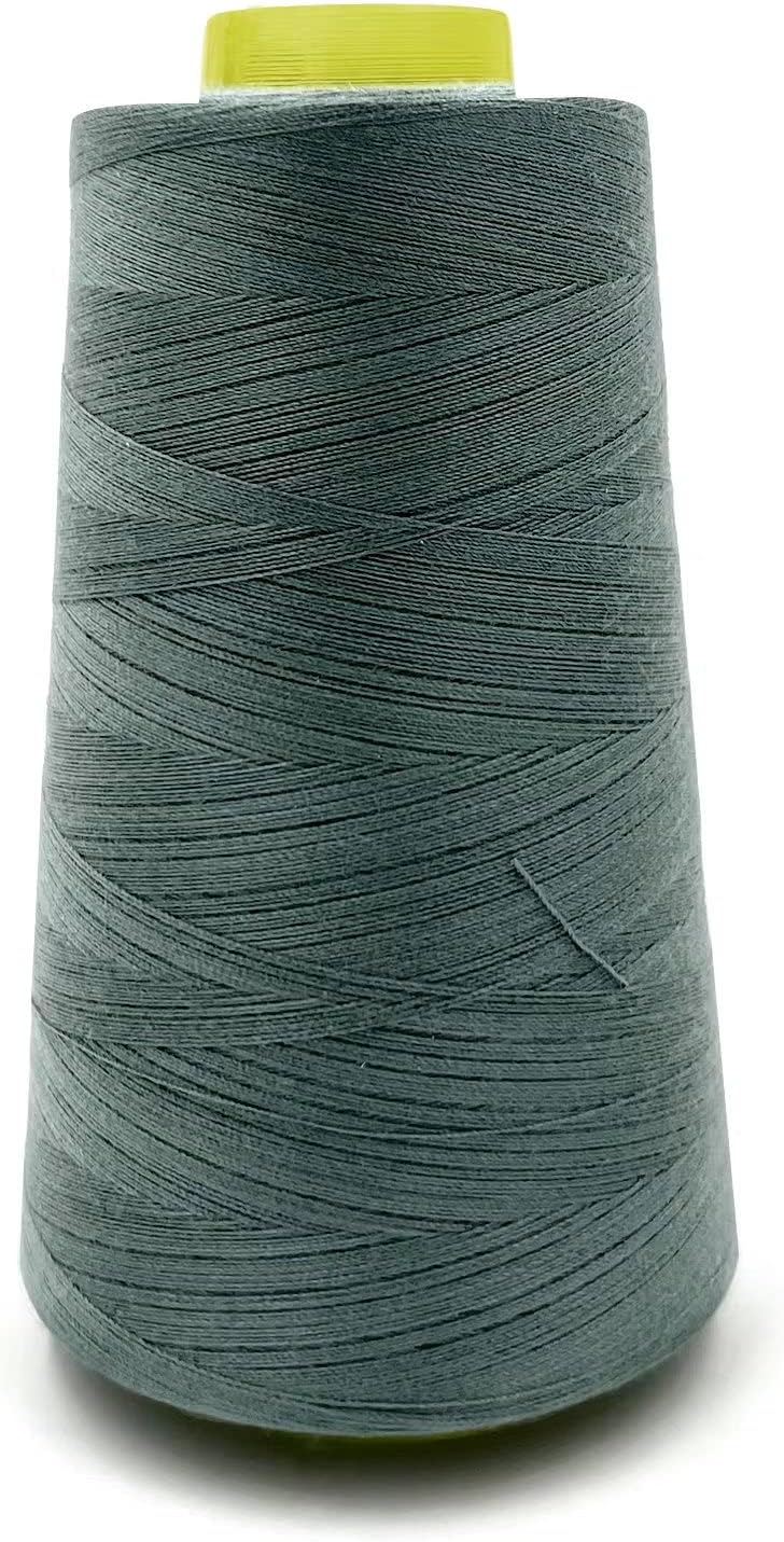 Tortoise 4 Cones of 3000 Yards Each Spool Thread for All Purpose Sewing, Serger, Overlock, Quilting, 100% Polyester, 40S/2 Pewter