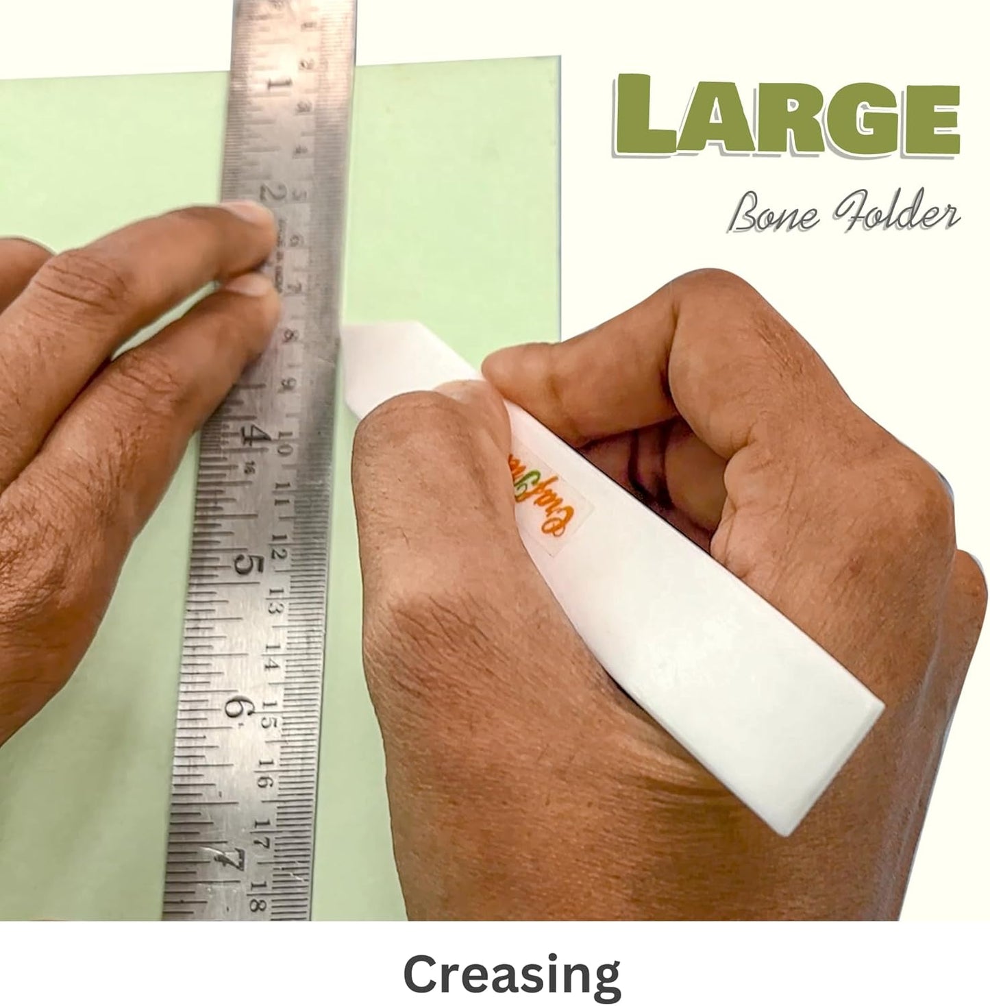 CrafTreat Teflon Bone Folder and Scoring Tool - Large Bone Folder - Paper Scorer for Paper Crafting, Bookbinding, Scrapbooking - Leather Burnishing Tool - Smooth, Ergonomic Tools (Large 1 pc)