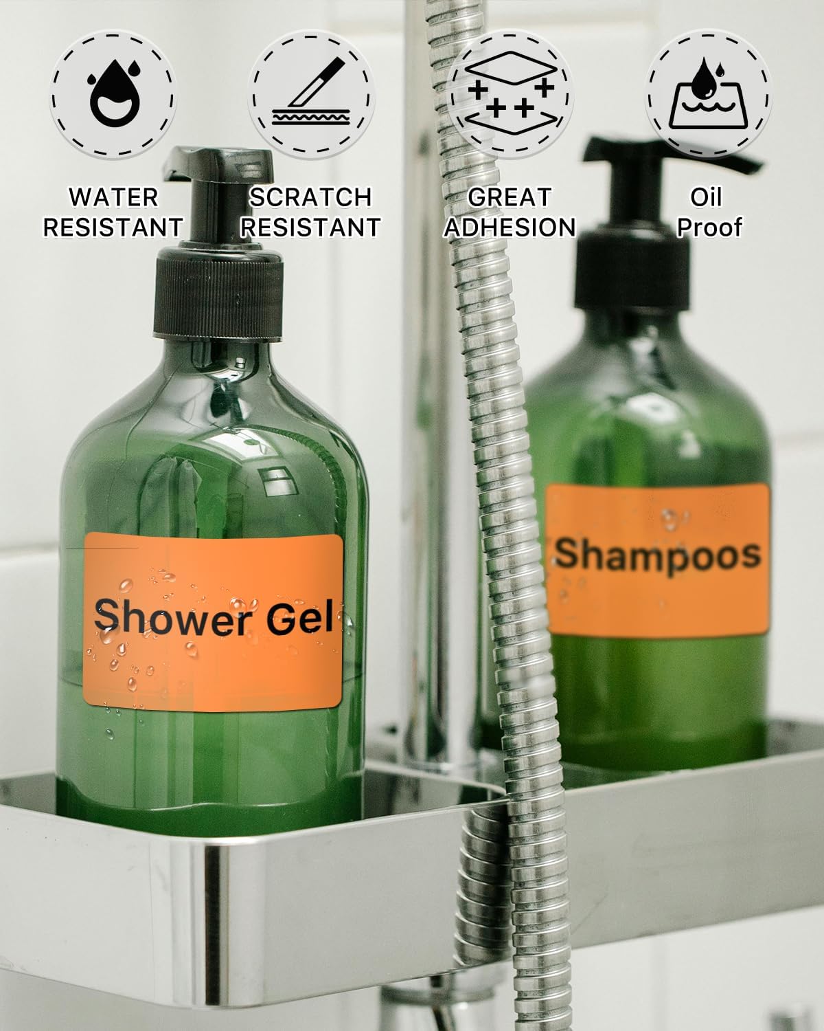 iEager 3" x 2" Thermal Labels, Rectangle Thermal Printer Stickers, Self-Adhesive Durable Sticker with Perforation Line, 500 Labels/Roll, Orange