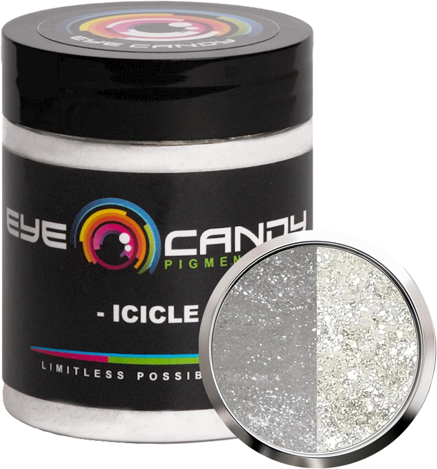 Eye Candy Pigments Premium White Mica Powder - Icicle (25gr) - for Epoxy, Resin, Soap, Paint, Woodworking, Acrylic Pouring, Bath Bombs, Fishing Lures - DIY Arts and Crafts Additive