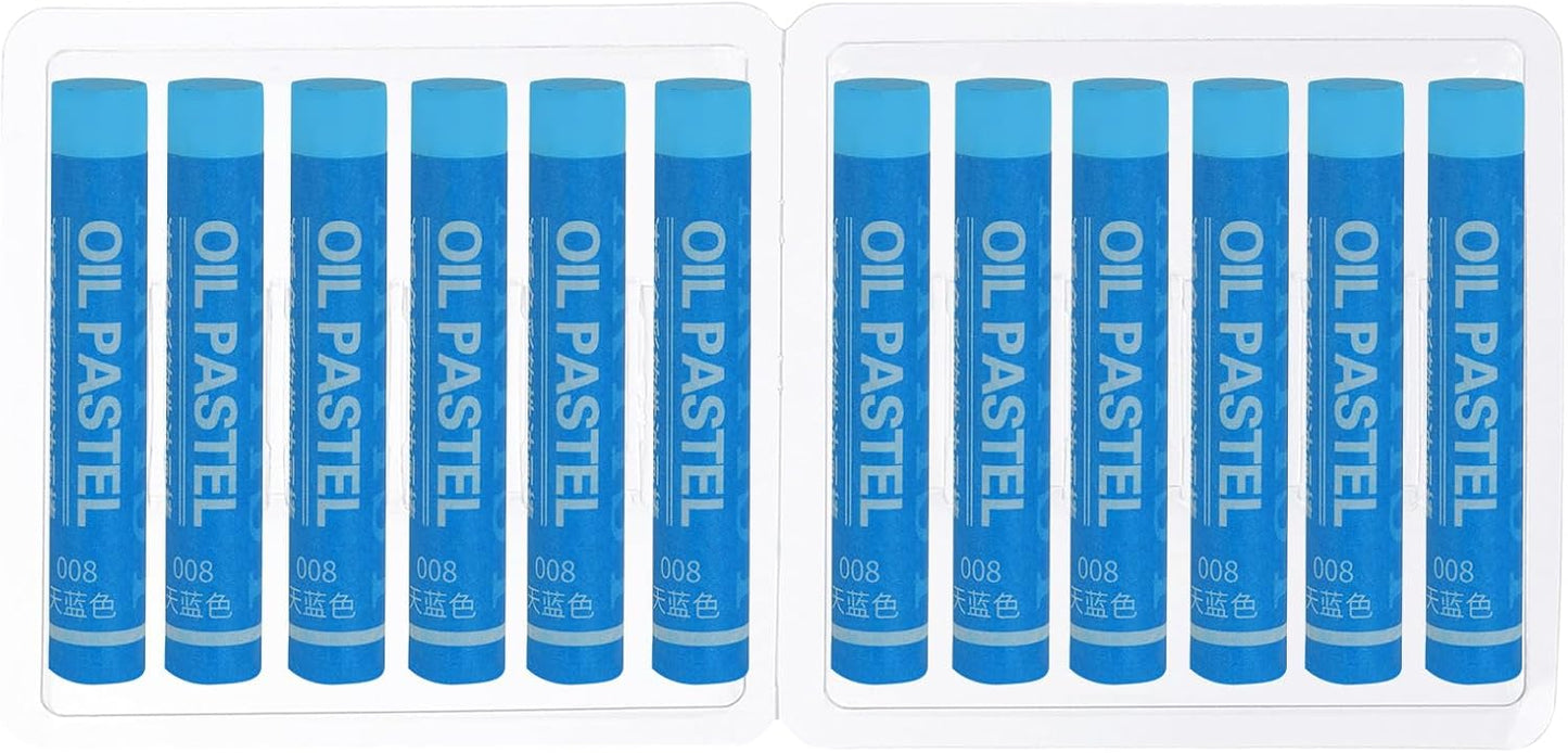 PATIKIL Sky Blue Oil Pastels, 12Pcs Soft Oil Crayons Creamy Pastels Stick Art Supplies for Art Painting Drawing Blending Graffiti for Artists Beginners