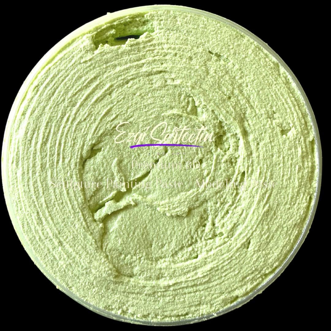 3D Sculpture Painting Paste|Texture Paste|Decorative Plaster|Ready to Use|Unique Colors|Ideal for Artwork|Stencil|Flowers|Texture|Art Relief| 6oz (Pistachio)